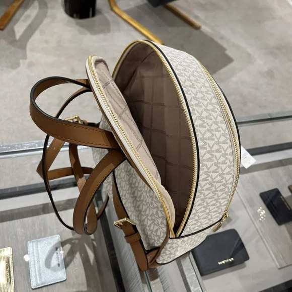 Michael Kors Brooklyn Medium Logo Backpack 30H1GBNB2B-Vanilla